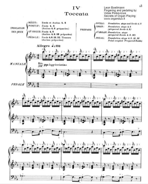 Toccata with fingering and - SECRETS OF ORGAN PLAYING WHEN YOU PRACTICE, MIRACLES HAPPEN